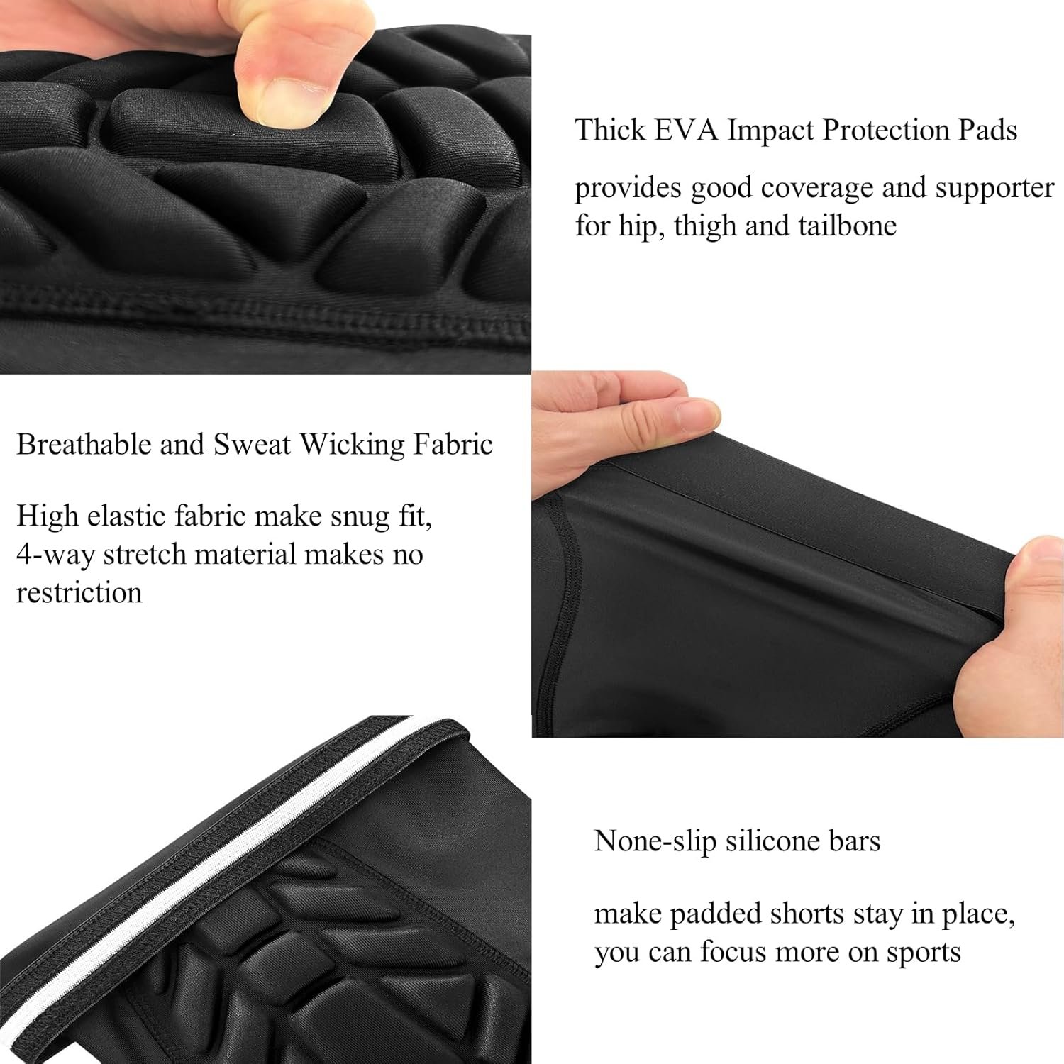 Tights with Hip,Thigh, Tailbone Padding, 5 Pad Football Girdle - Image 5