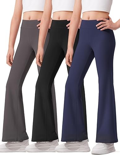 Girls Flare Leggings Kids Bell Bottom High Waisted